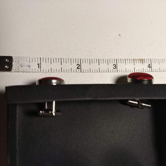 NWT red silk cuff links pocket square gift set - Picture 2 of 10